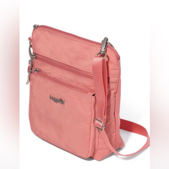 Baggallini Coral Pink Crossbody Organizer Like New Beautiful main image 7